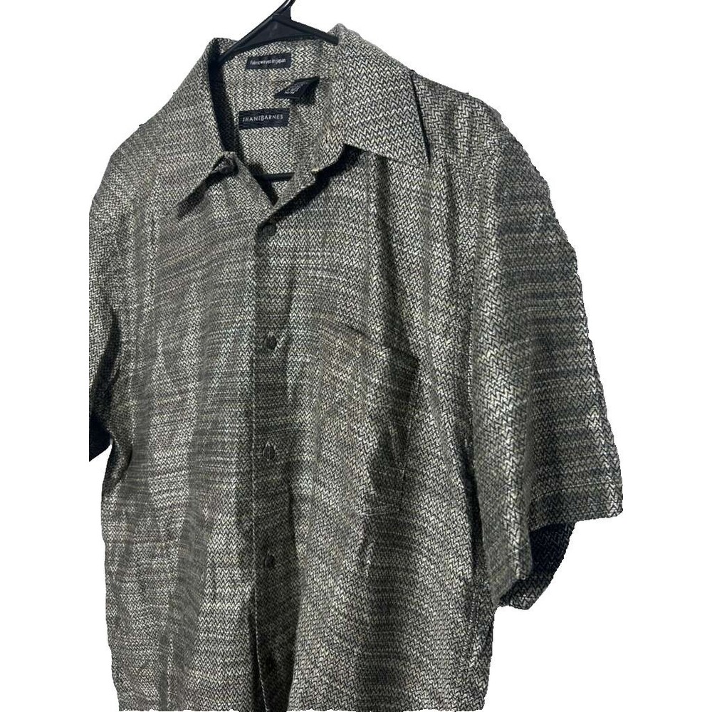 Jhane Barnes Vintage Button Down Shirt Men Medium Woven Brown - Picture 2 of 5
